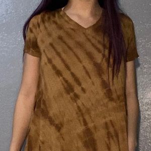 Brown tye dye dress